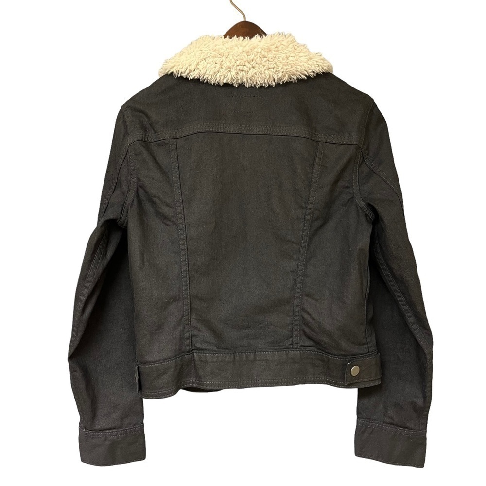 Levi Black Wax Denim Moto Trucker Jacket. Medium #404 - Picture 6 of 10